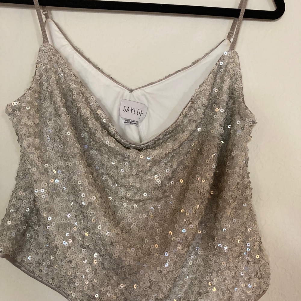 SAYLOR sequin top